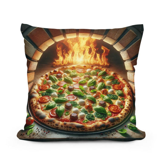 Rustic Italian Pizza Cotton Cushion - Main Image