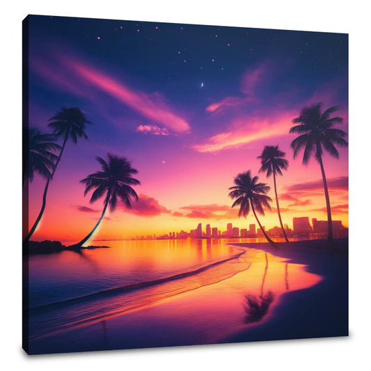 Miami Sunset Serenity Canvas - Main Image