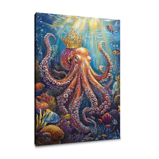 Ocean King Octopus Canvas - Main Image