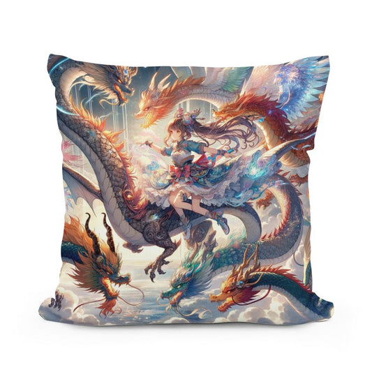 Elemental Dragon Dance Cotton Cushion - Main Image