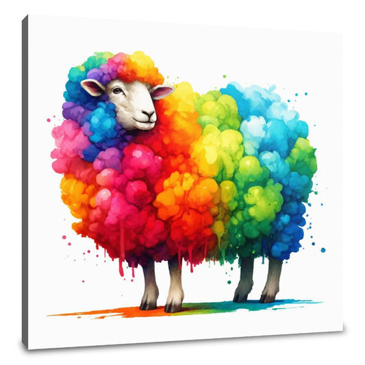 Rainbow Wool Sheep Canvas - Main Image