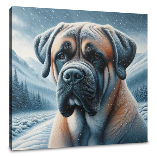 Winter's Guardian Bullmastiff Canvas - Main Image