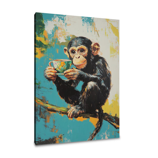 Morning Brew Monkey Canvas - Main Image