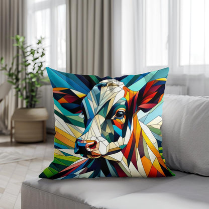 Cubist Contrast Cow Cotton Cushion - Secondary Image 4