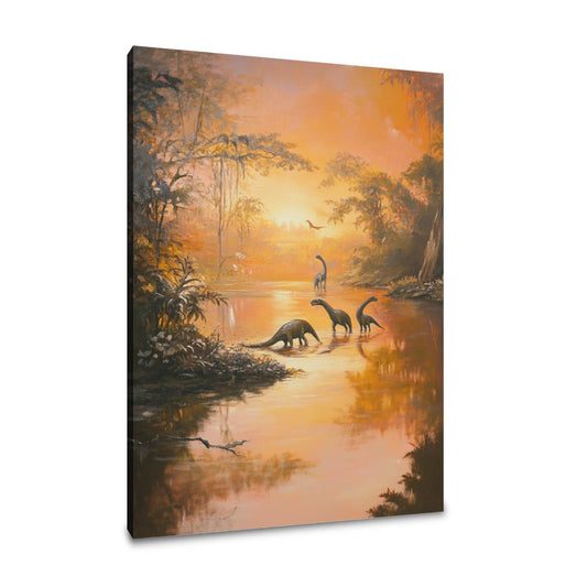 Dinosaurs on Shimmering Canvas - Main Image