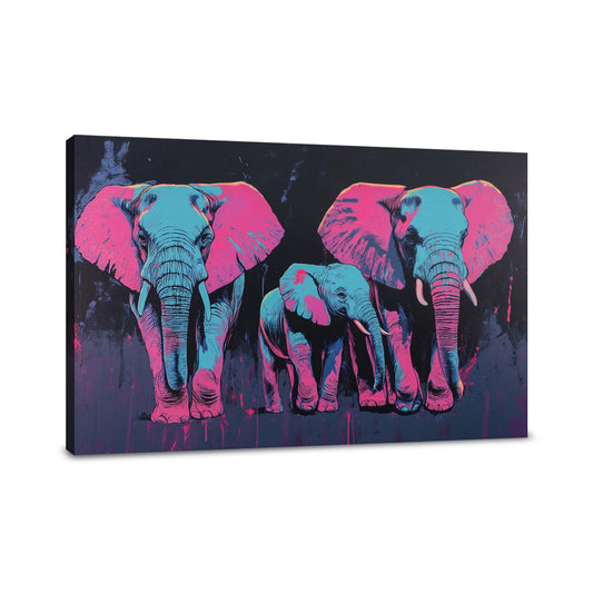 Elephant Family Harmony Canvas - Main Image