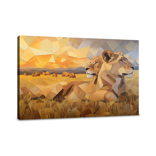 Geometric Lions Canvas - Main Image