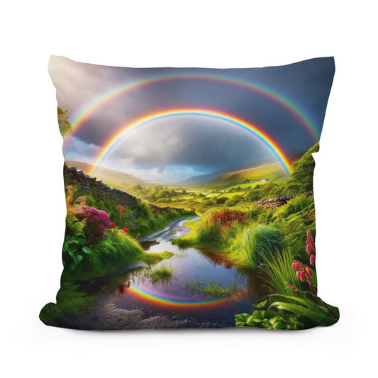 Double Rainbow Wonder Cotton Pillow - Main Image
