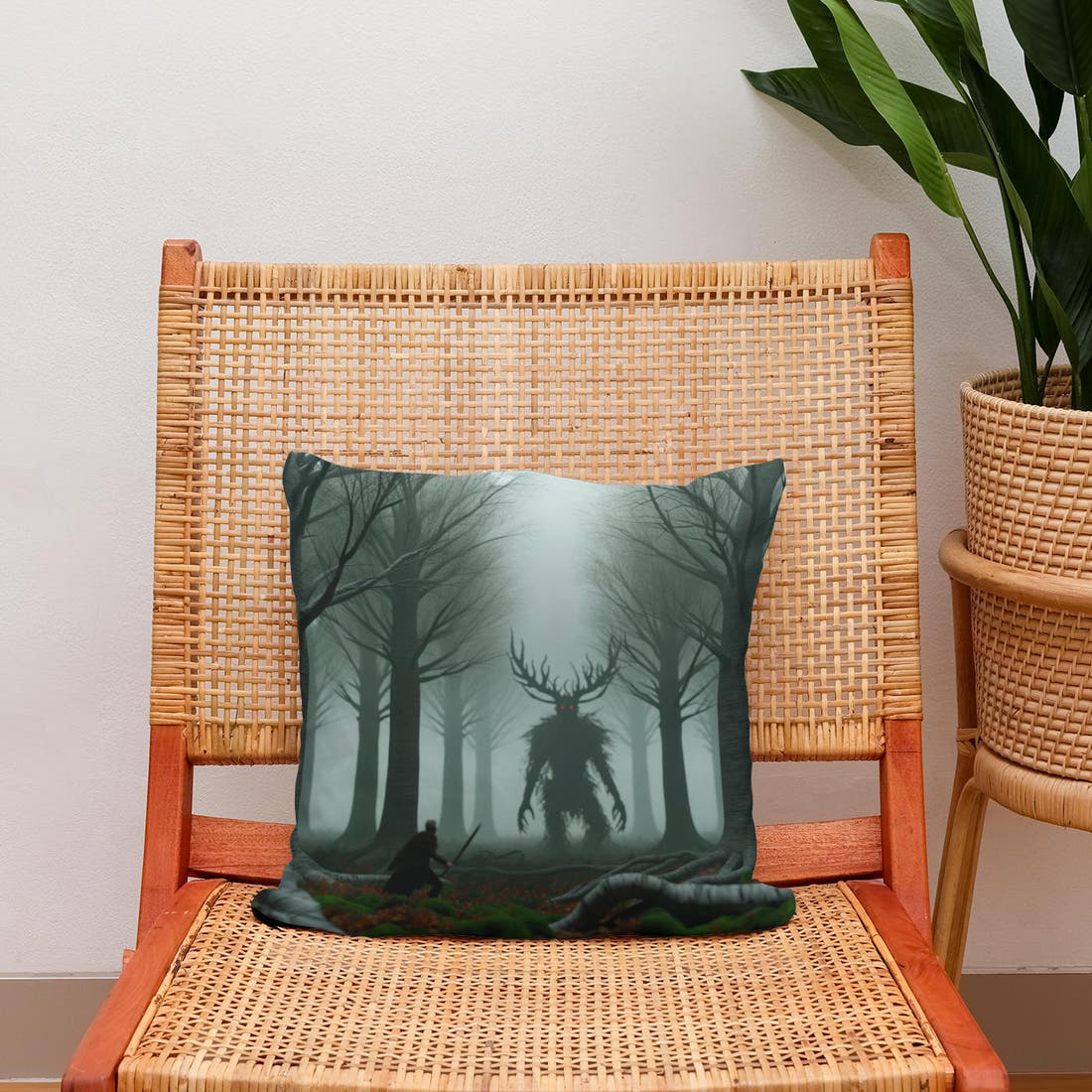 Forest Duel Cotton Cushion - Secondary Image 2