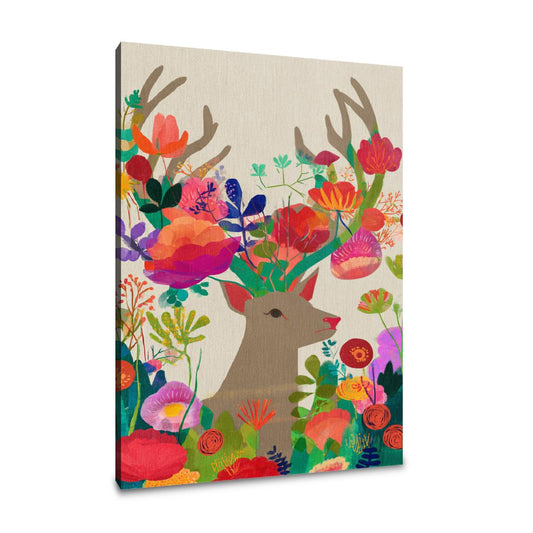 Deer with Floral Crown Canvas - Main Image