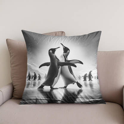 Ice Ballet: Penguin Duo Cotton Cushion - Secondary Image