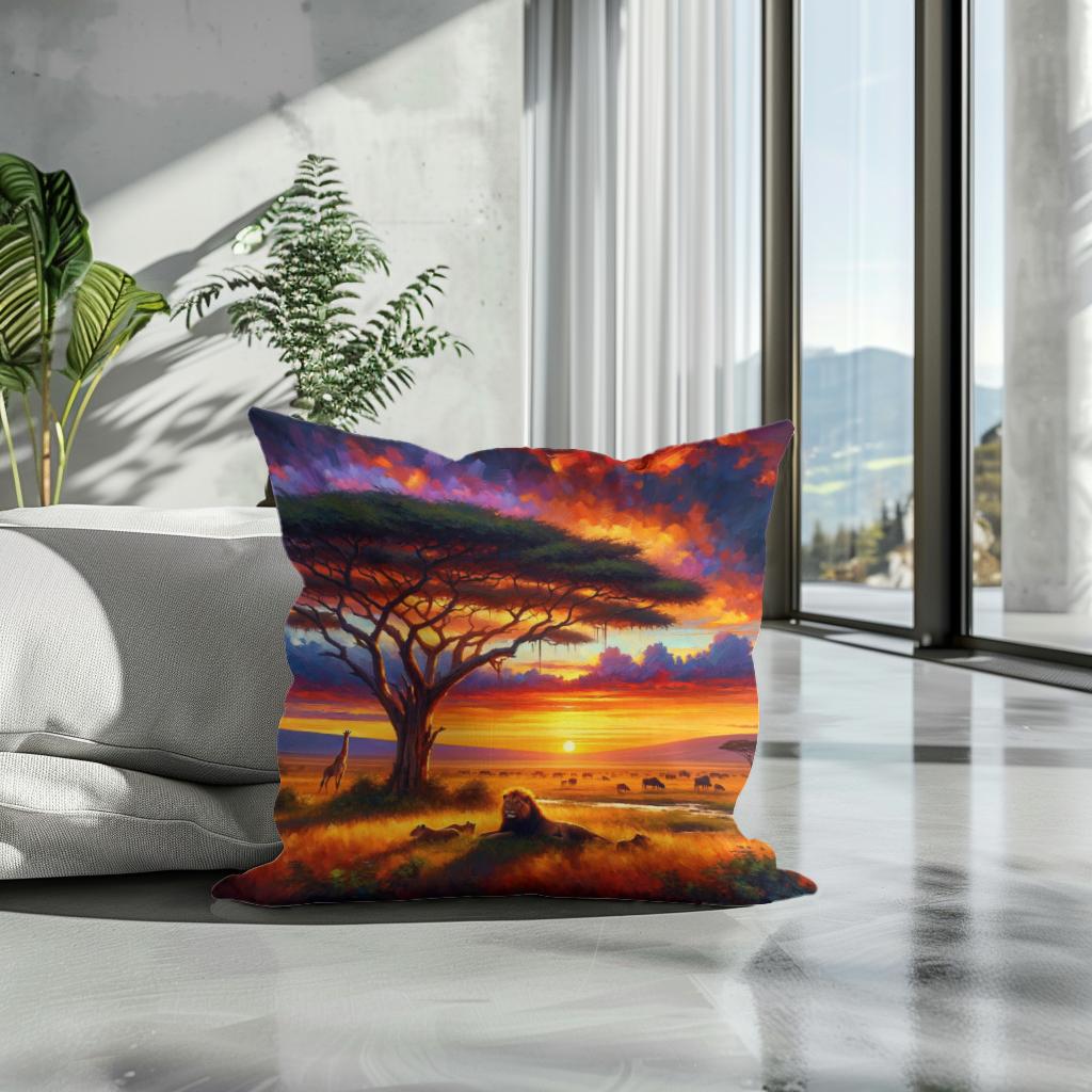 Serengeti Sundown Cotton Cushion - Secondary Image 3