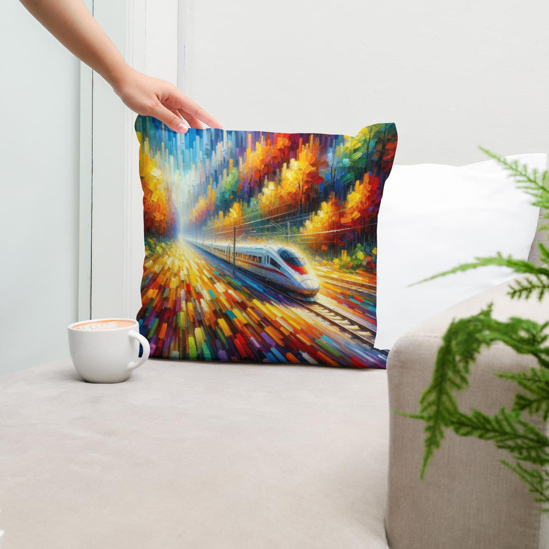 Autumn Express Cotton Cushion - Secondary Image 5