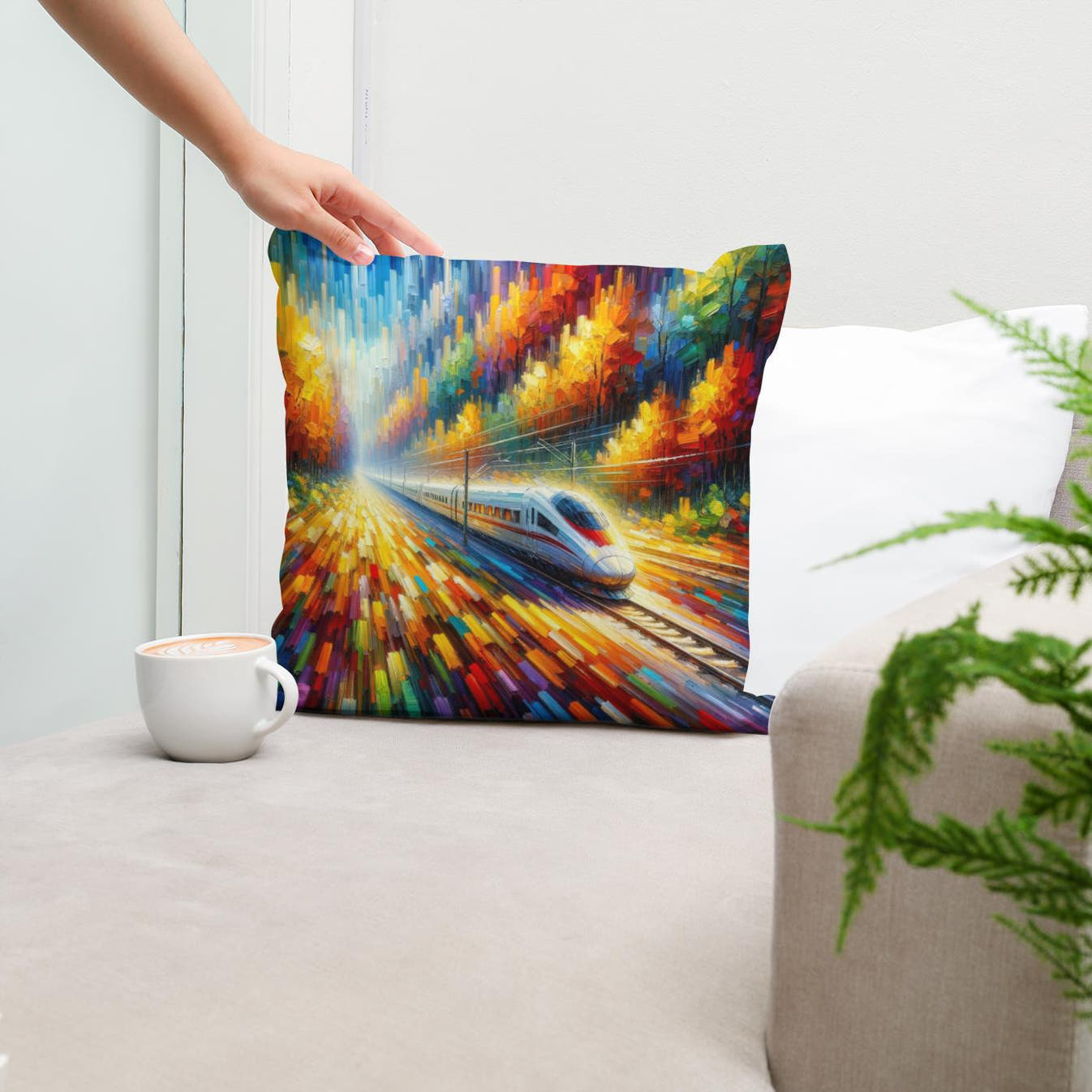 Autumn Express Cotton Cushion - Secondary Image 5