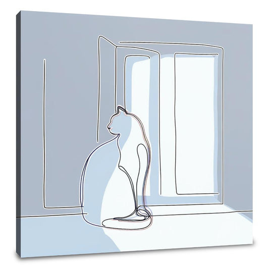 Sunlit Feline Grace Canvas - Main Image