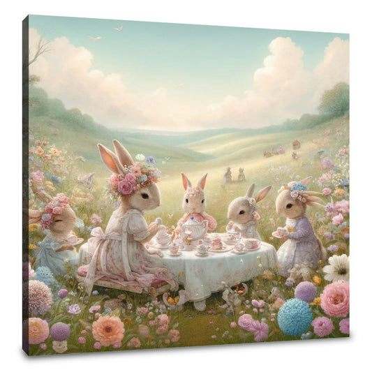 Rabbits' Tea Party Canvas - Main Image