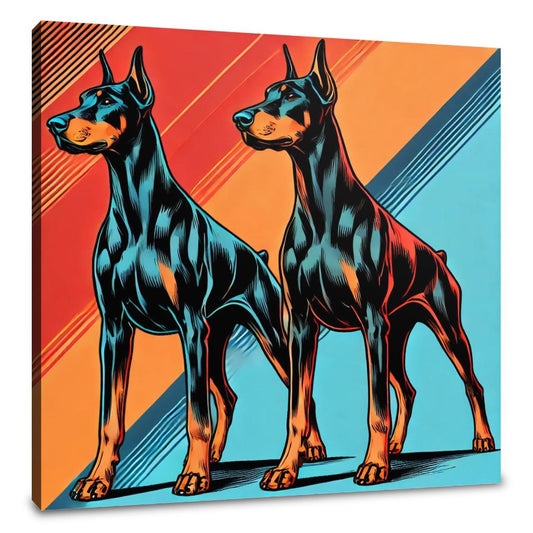 Dynamic Dobermans Canvas - Main Image