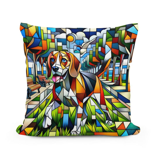 Cubist Canine Cotton Cushion - Main Image
