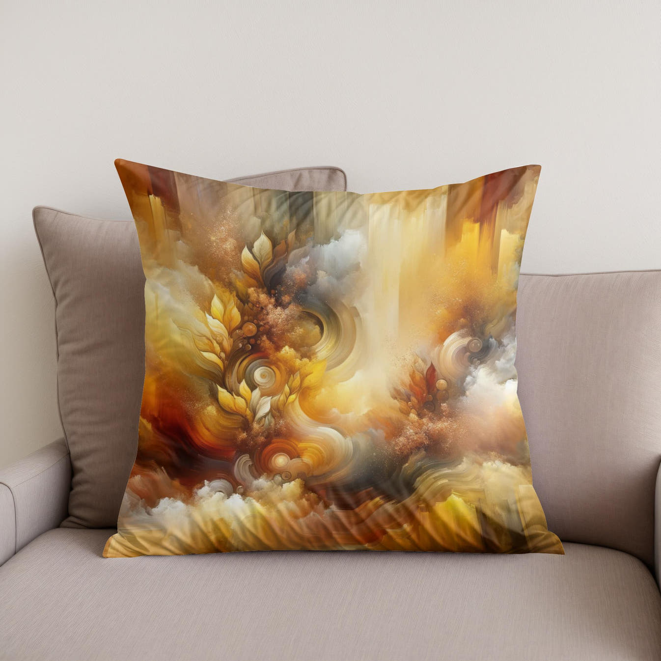 Autumn's Radiance Cotton Cushion - Secondary Image