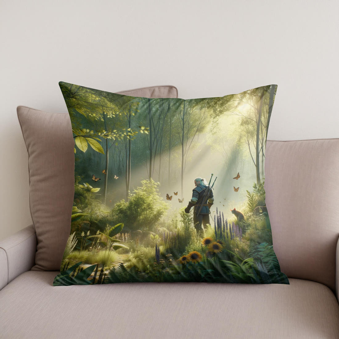 Whispering Forest Cotton Cushion - Secondary Image