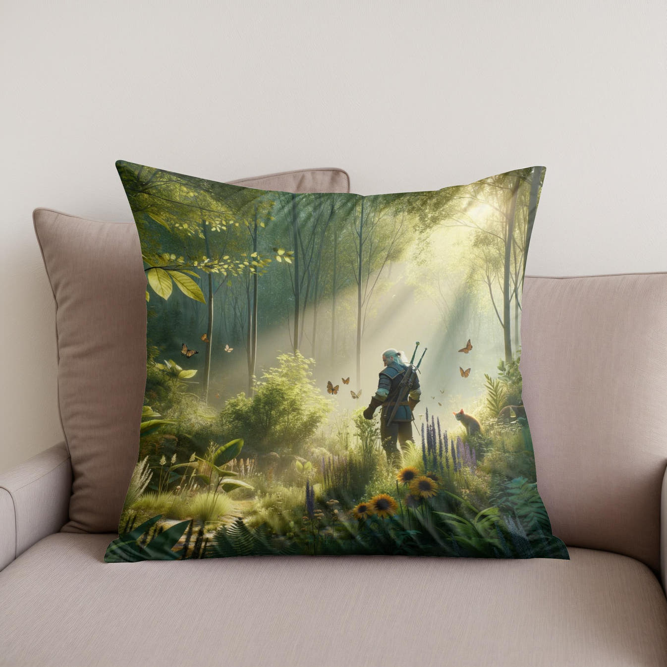 Whispering Forest Cotton Cushion - Secondary Image