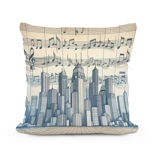 Melodic Skyline Cotton Cushion - Main Image