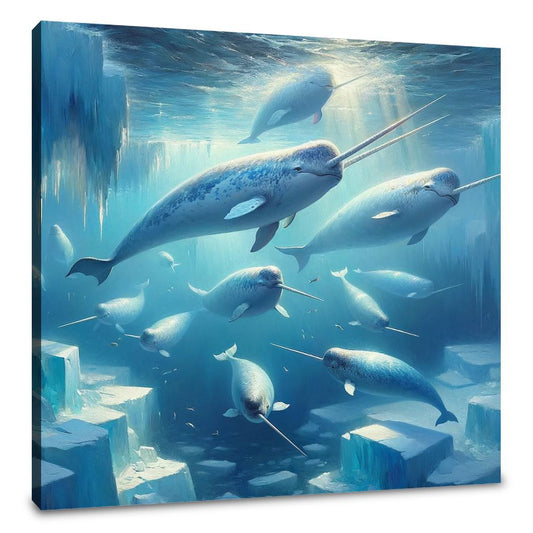Arctic Narwhal Dance Canvas - Main Image