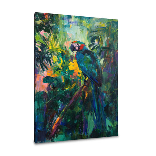 Parrot on Branch Canvas - Main Image