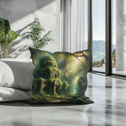 Jungle Ruins Cotton Cushion - Secondary Image 3