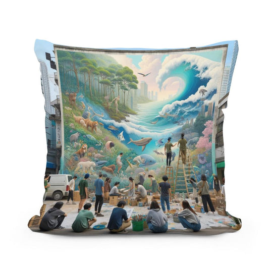 Nature's Mural Harmony Cotton Cushion - Main Image