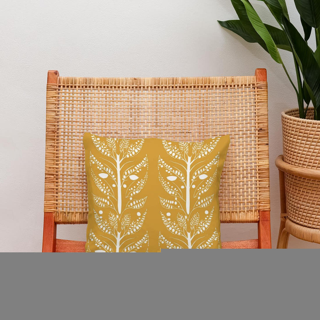 Mustard Symmetry Cotton Cushion - Secondary Image 2