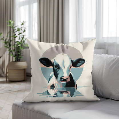 Pastel Modernist Cow Cotton Cushion - Secondary Image 4