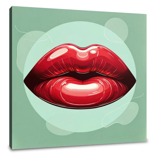Glossy Red Lips Canvas - Main Image