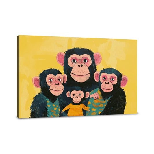 Chimpanzee Family Canvas - Main Image