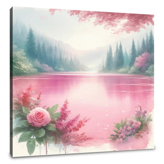 Pink Lake Serenity Canvas - Main Image