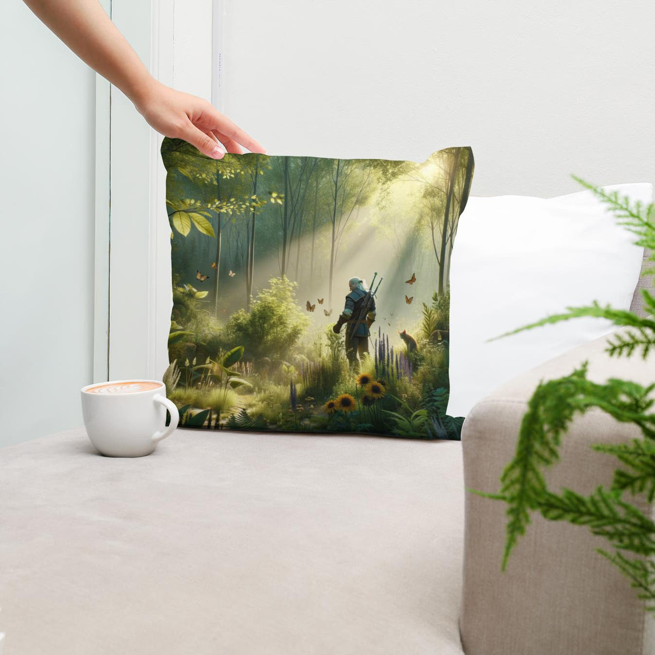 Whispering Forest Cotton Cushion - Secondary Image 5