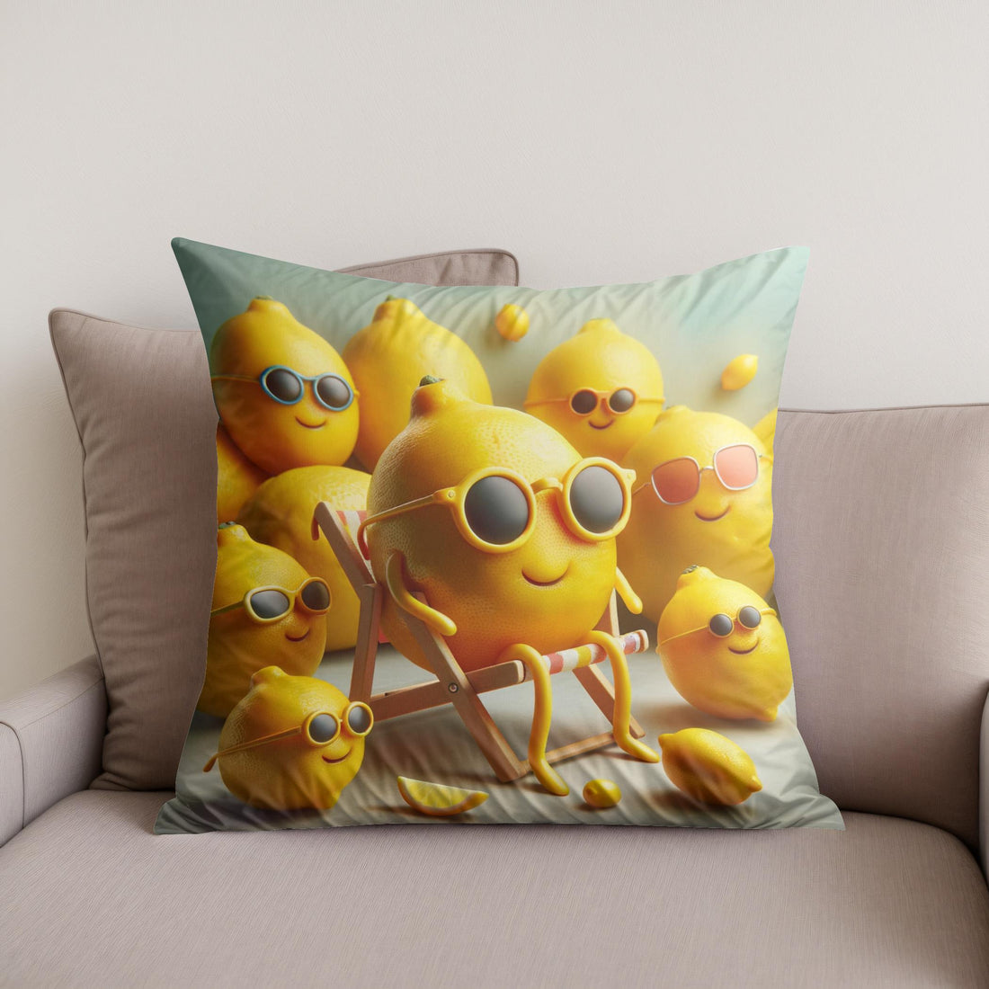 Lemonade Whimsy Cotton Cushion - Secondary Image