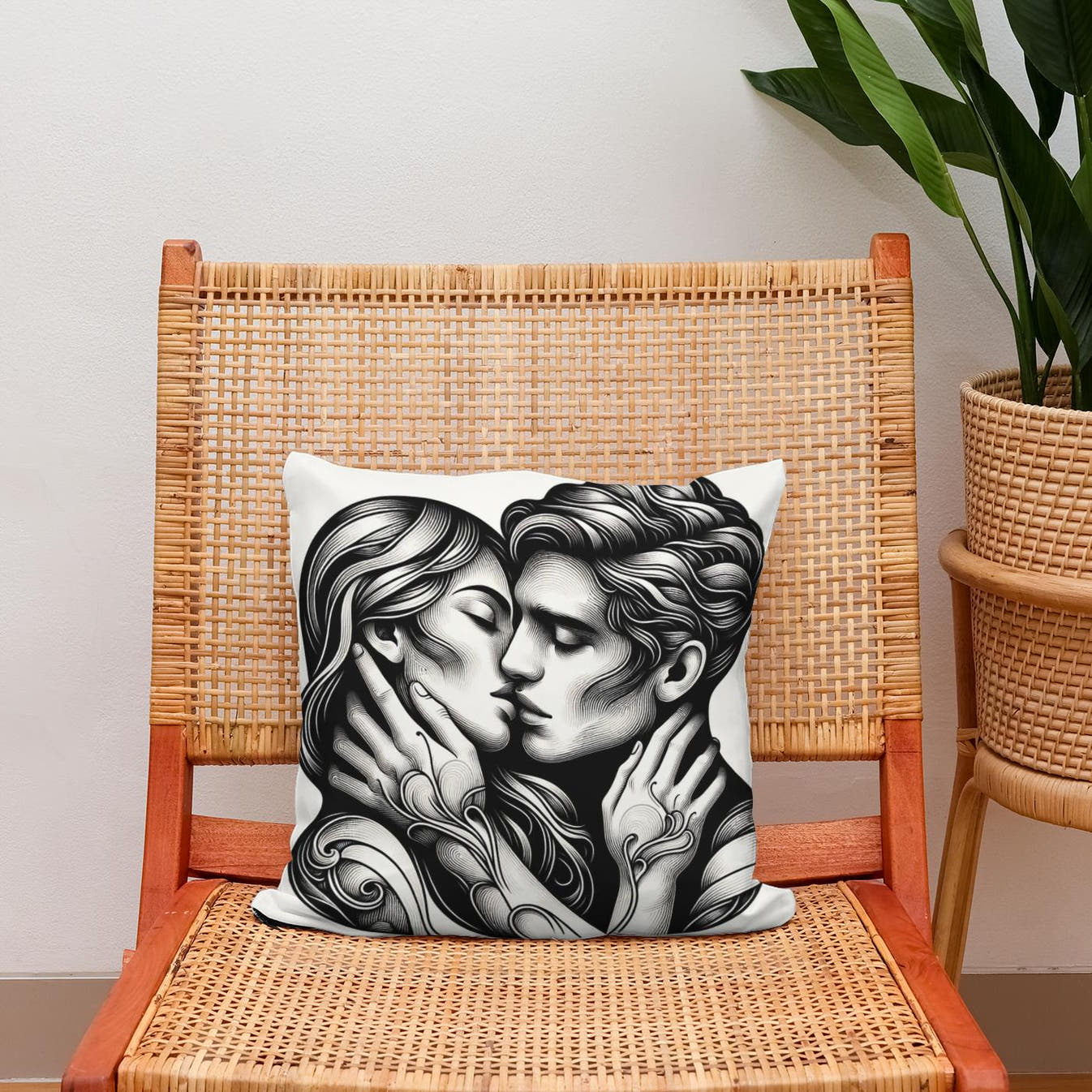Golden Kiss Cotton Pillow - Secondary Image 2