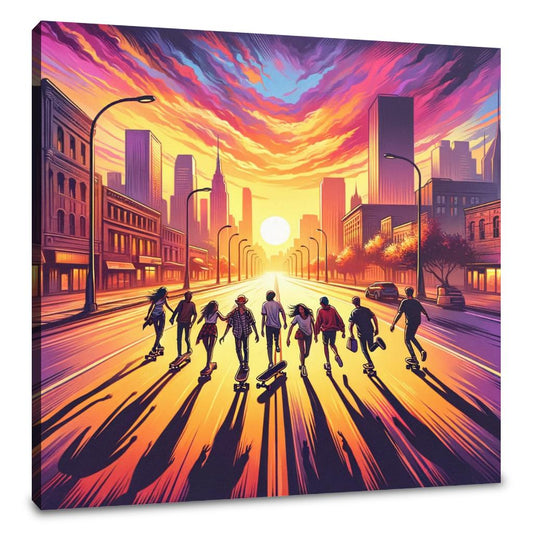 Golden Hour Skateboard Summer Canvas - Main Image
