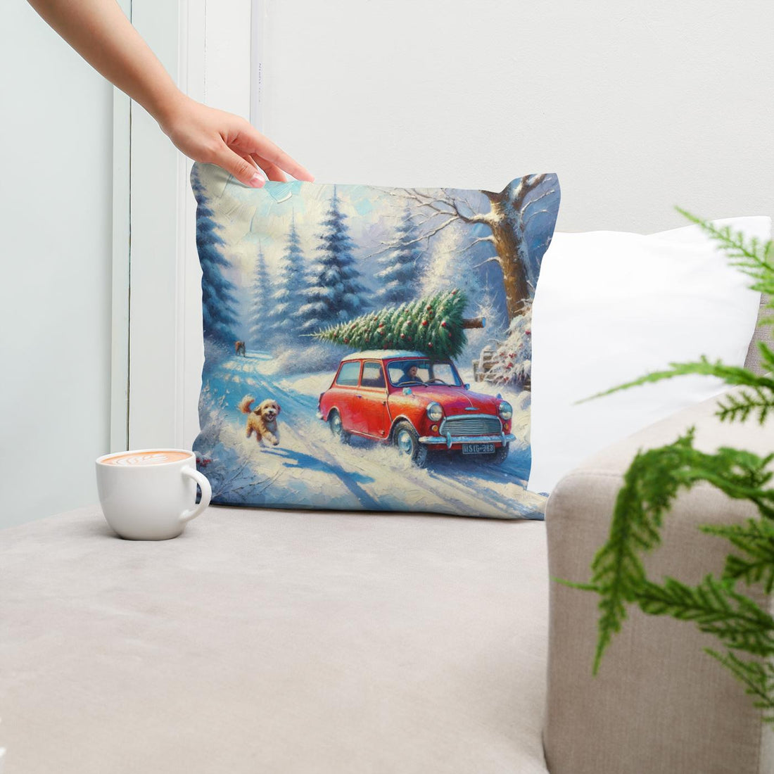 Christmas Journey Home Cotton Cushion - Secondary Image 5