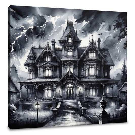Stormy Mansion Canvas - Main Image