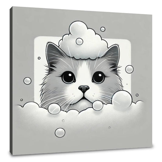 Frothy Crown Cat Canvas - Main Image