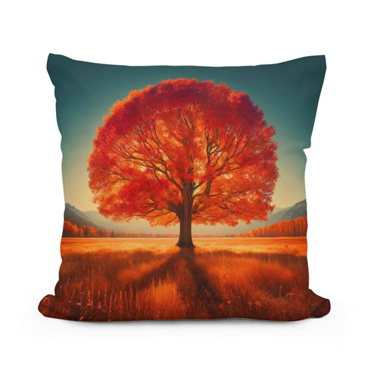 Autumn Solitude Cotton Pillow - Main Image