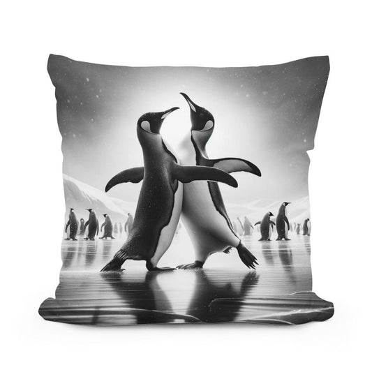 Ice Ballet: Penguin Duo Cotton Cushion - Main Image