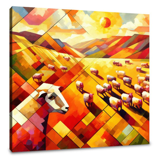 Midday Mosaic Sheep Canvas - Main Image
