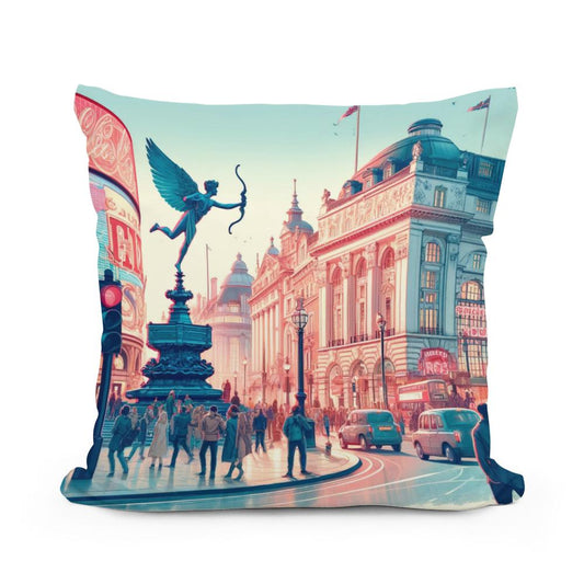 Piccadilly Circus Vibrance Cotton Pillow - Main Image