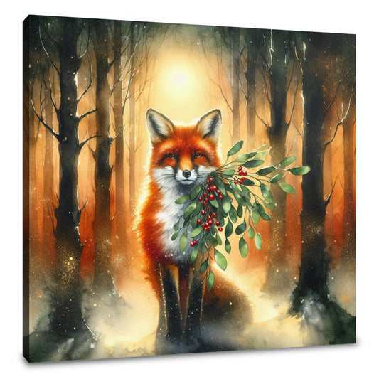 Frolicking Fox Festive Canvas - Main Image