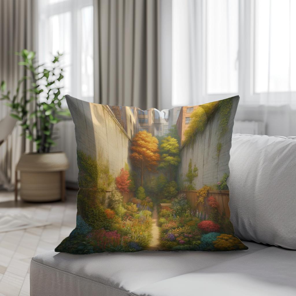 Hidden Autumn Garden Cotton Cushion - Secondary Image 4