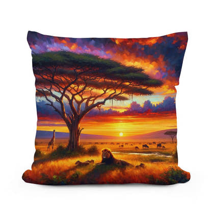 Serengeti Sundown Cotton Cushion - Main Image