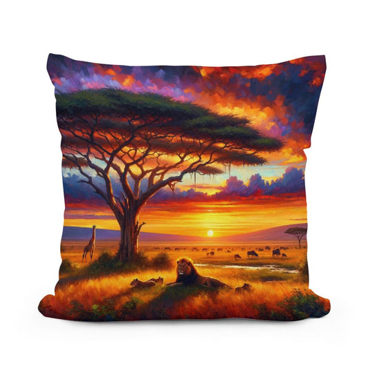 Serengeti Sundown Cotton Cushion - Main Image